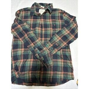 Bixby Nomad Plaid Flannel Shirt Jacket - Blue Orange Brown Check TRUE S Men’s